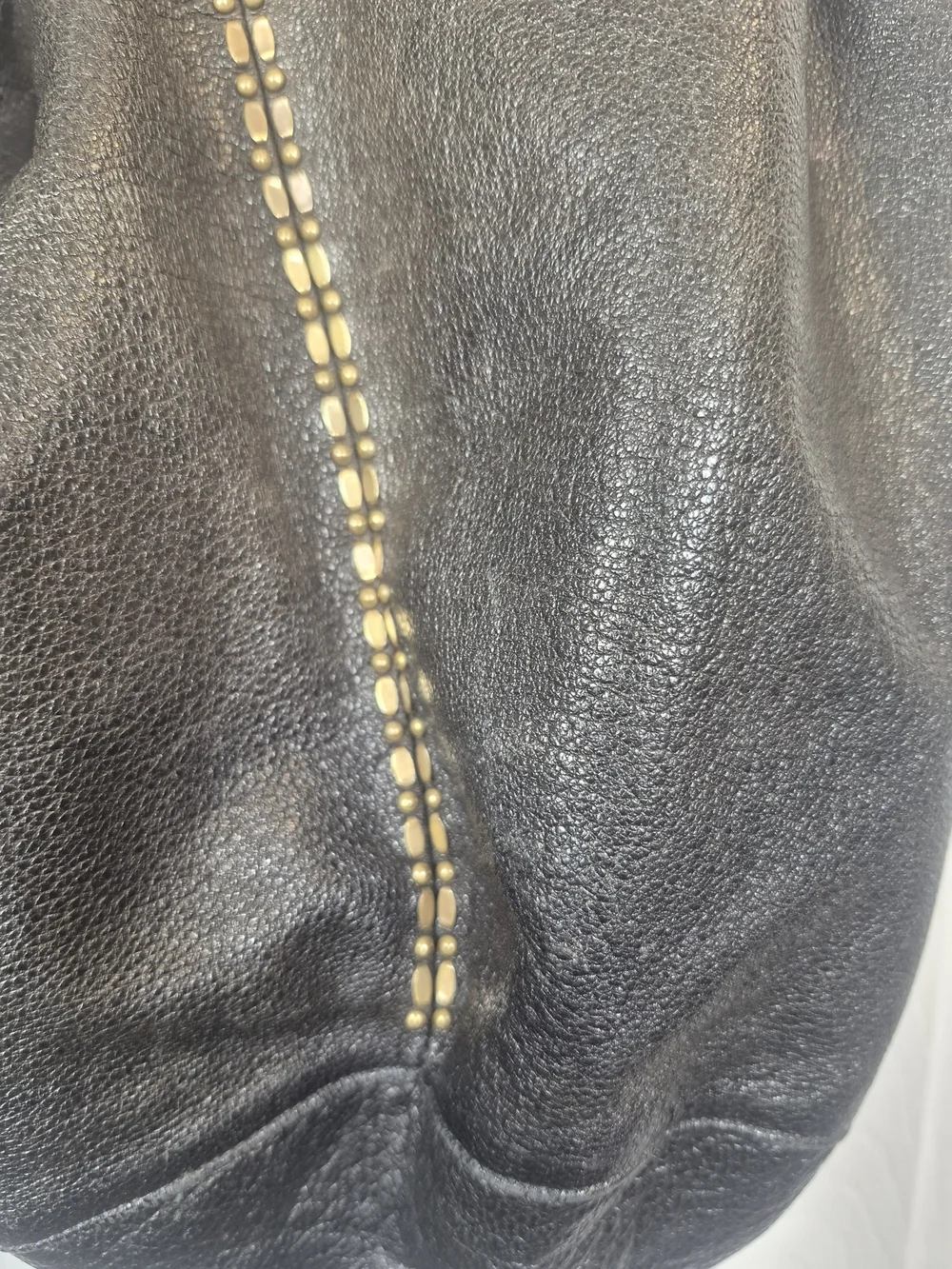 Calleen Cordero Studded Leather Hobo Bag Slouchy Boho Shoulder Purse Black Brown